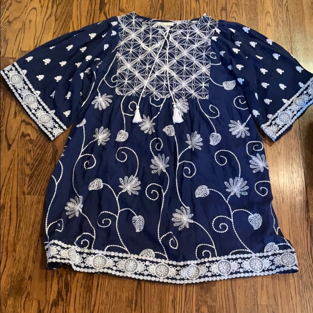 Lula Soul blue embroidered dress and slip